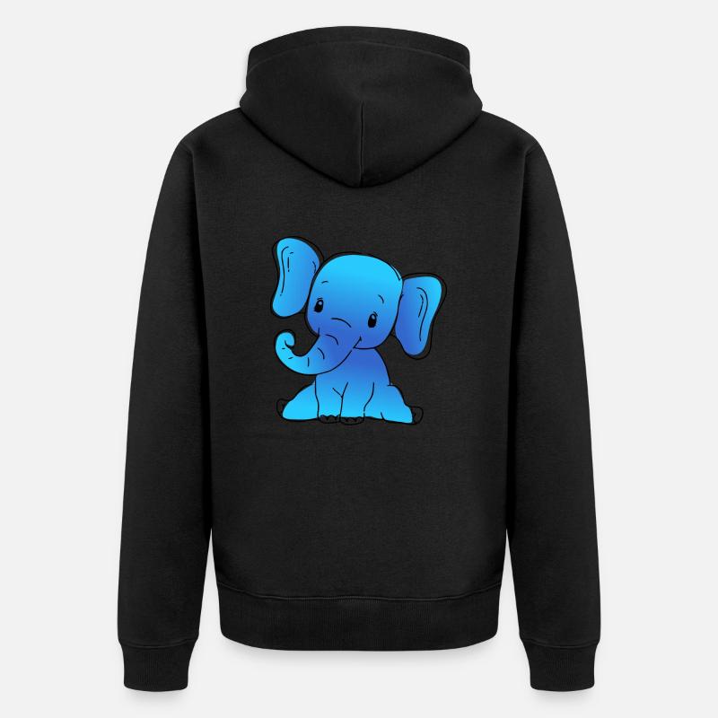 bébé éléphant bleu - Veste à capuche bio Premium Unisexe - noir