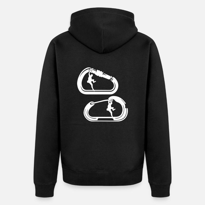 Bouldern Klettern Climbing - Unisex Premium Bio Zip Hoodie - Schwarz