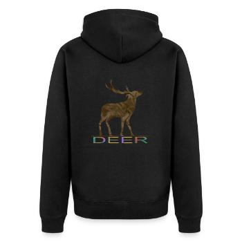 Cerf - Veste à capuche bio Premium Unisexe - noir - Dos - Nico (187cm)