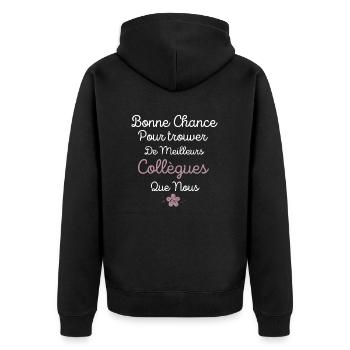 Bonne Chance idée Cadeau départ retraite métier - Veste à capuche bio Premium Unisexe - noir - Dos - Nico (187cm)
