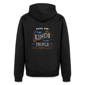 present idea animal rights awesome veganism - Unisex Premium Bio Zip Hoodie - Schwarz - Hinten - Nico (187cm)