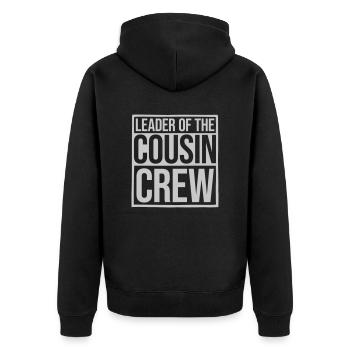 Leader Cousin Crew Team - Veste à capuche bio Premium Unisexe - noir - Dos - Nico (187cm)