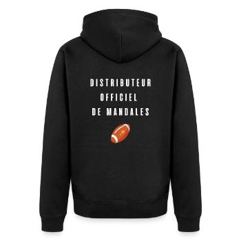 Distributeur officiel de mandales t-shirt rugby - Veste à capuche bio Premium Unisexe - noir - Dos - Nico (187cm)