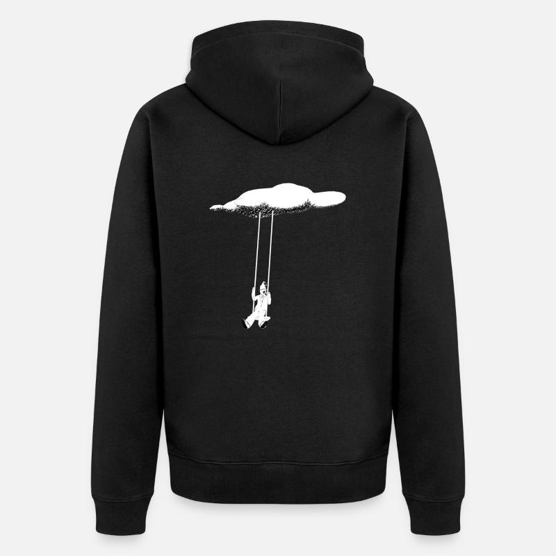 Balade céleste en balançoire - Veste à capuche bio Premium Unisexe - noir
