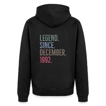 Légende depuis décembre 1992 - Veste à capuche bio Premium Unisexe - noir - Dos - Nico (187cm)