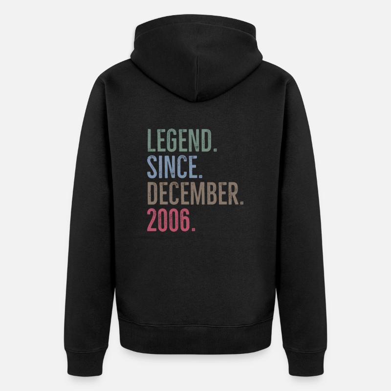 Légende depuis décembre 2006 - Veste à capuche bio Premium Unisexe - noir