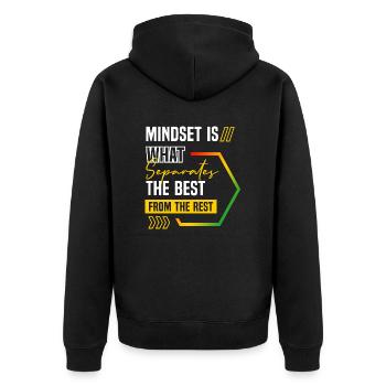 Was Die Besten Vom Rest Trennt Dunkel - Unisex Premium Bio Zip Hoodie - Schwarz - Hinten - Nico (187cm)