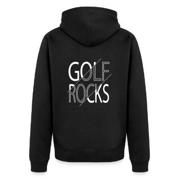Jokes Happy Golfgift Gift Idea Cool Golfgirls - Unisex Premium Organic Zip Hoodie - black - Back - Nico (187cm)