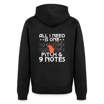 All I Need Is One Pitch & 9 Notes Bagpipe Bagpiper - Unisex Premium Bio Zip Hoodie - Schwarz - Hinten - Nico (187cm)