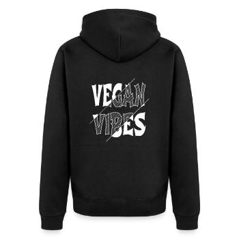 drôle citation drôle fun plante humour pro vegan - Veste à capuche bio Premium Unisexe - noir - Dos - Nico (187cm)