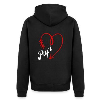 papi cœur - Veste à capuche bio Premium Unisexe - noir - Dos - Nico (187cm)