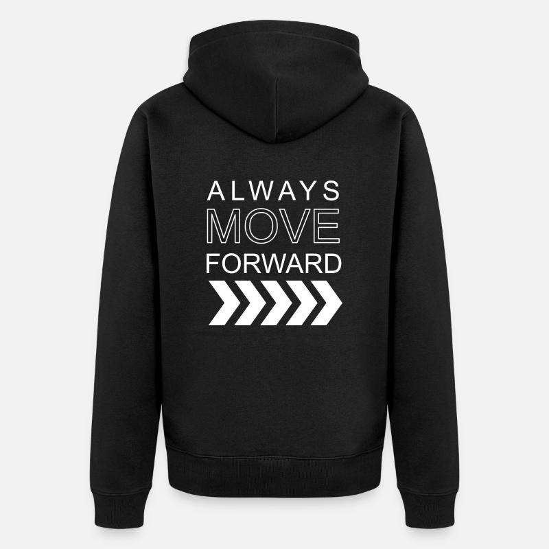 AlwaysMoveForward - Unisex Premium Bio Zip Hoodie - Schwarz