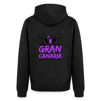 Gran Canaria - Unisex Premium Organic Zip Hoodie - black - Back - Nico (187cm)
