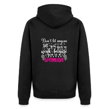 Women power - Girl power - The power of women - Unisex Premium Organic Zip Hoodie - black - Back - Nico (187cm)