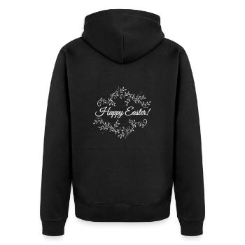 Happy easter - Unisex Premium Organic Zip Hoodie - black - Back - Nico (187cm)