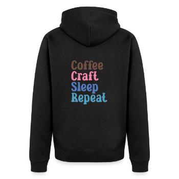 Manger, dormir, café, répéter - Veste à capuche bio Premium Unisexe - noir - Dos - Nico (187cm)