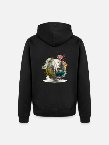 Der Miniaturwald - Unisex Premium Bio Zip Hoodie - Schwarz
