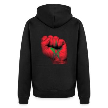 Fist Maroc - Veste à capuche bio Premium Unisexe - noir - Dos - Nico (187cm)