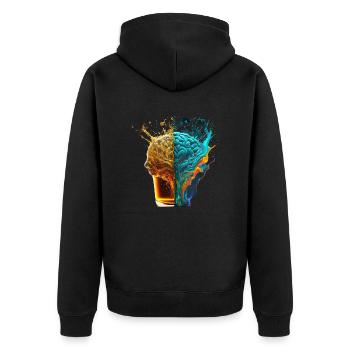 Brains filled with beer - Unisex Premium Organic Zip Hoodie - black - Back - Nico (187cm)