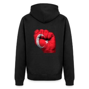 Fist Turquie - Veste à capuche bio Premium Unisexe - noir - Dos - Nico (187cm)