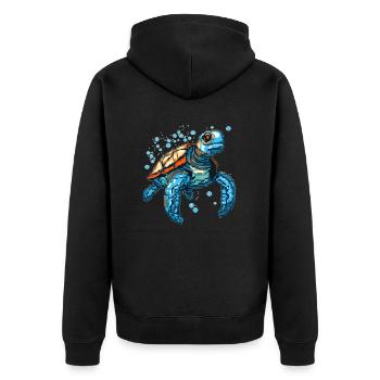 Turtle dans les graphismes de jeu rétro 8 bits - Veste à capuche bio Premium Unisexe - noir - Dos - Nico (187cm)