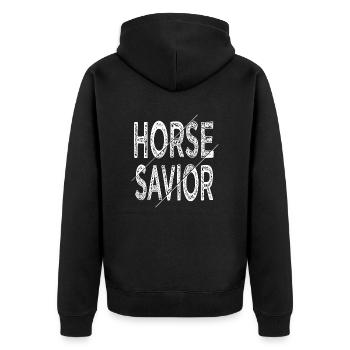 Riding Academy Africa Animal Shelter présent - Veste à capuche bio Premium Unisexe - noir - Dos - Nico (187cm)