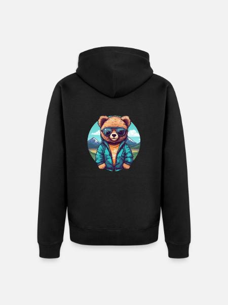 Cool bear - Unisex Premium Organic Zip Hoodie - black