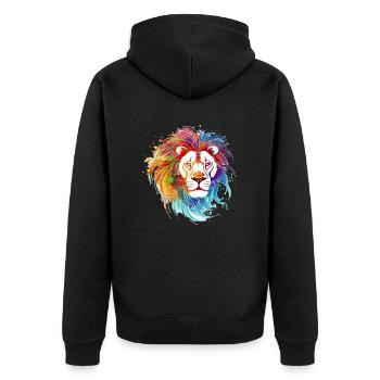 Ozi le lion - Veste à capuche bio Premium Unisexe - noir - Dos - Nico (187cm)