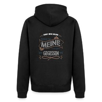 zitat vegetarier statement veganes essen - Unisex Premium Bio Zip Hoodie - Schwarz - Hinten - Nico (187cm)