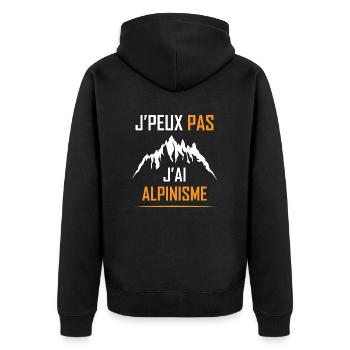 J PEUX PAS J AI ALPINISME - Veste à capuche bio Premium Unisexe - noir - Dos - Nico (187cm)