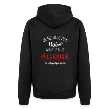 Pas parfait mais algérien - Veste à capuche bio Premium Unisexe - noir - Dos - Nico (187cm)