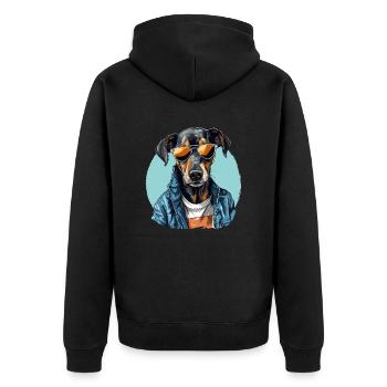 Chien de rue | Amoureux des chiens - Veste à capuche bio Premium Unisexe - noir - Dos - Nico (187cm)