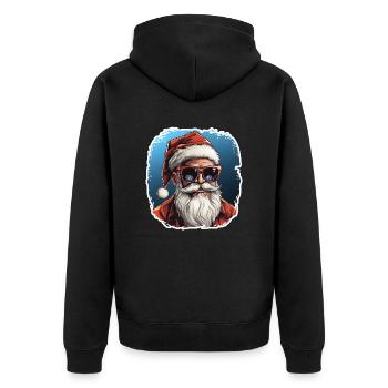 Cool Santa Claus - Unisex Premium Organic Zip Hoodie - black - Back - Nico (187cm)