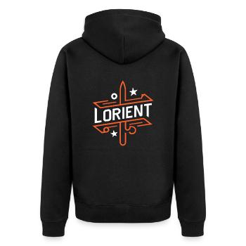 lorient - Veste à capuche bio Premium Unisexe - noir - Dos - Nico (187cm)