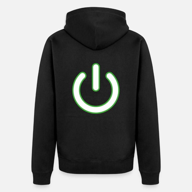 Powebutton vert - Veste à capuche bio Premium Unisexe - noir