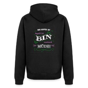 koffein bday ich liebe kaffee baristia weihnachten - Unisex Premium Bio Zip Hoodie - Schwarz - Hinten - Nico (187cm)