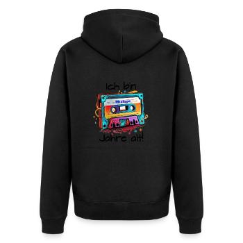 mixtape 3 - Unisex Premium Bio Zip Hoodie - Schwarz - Hinten - Nico (187cm)