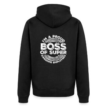 I'm A Proud Chef Of Super Awesome Employees Job - Unisex Premium Organic Zip Hoodie - black - Back - Nico (187cm)