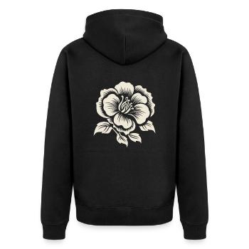 Ethereal Blossom - Unisex Premium Organic Zip Hoodie - black - Back - Nico (187cm)