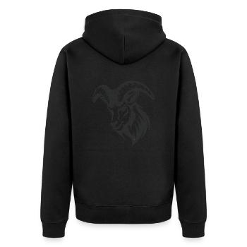 Himmlischer Steinbock - Unisex Premium Bio Zip Hoodie - Schwarz - Hinten - Nico (187cm)
