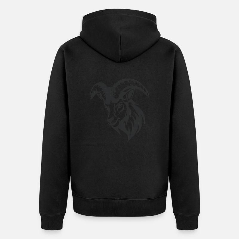 Himmlischer Steinbock - Unisex Premium Bio Zip Hoodie - Schwarz