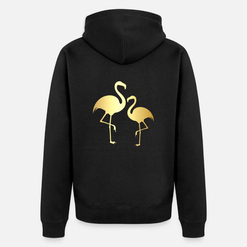 Flamingo doré - Veste à capuche bio Premium Unisexe - noir