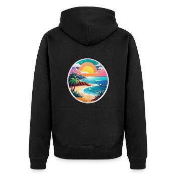 plage vacances soleil mer - Veste à capuche bio Premium Unisexe - noir - Dos - Nico (187cm)