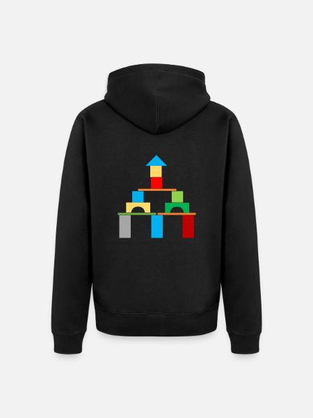 Bauklötze Haus Schloss - Unisex Premium Bio Zip Hoodie - Schwarz