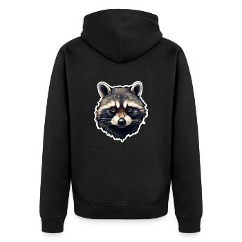Raccoon head - Unisex Premium Organic Zip Hoodie - black - Back - Nico (187cm)