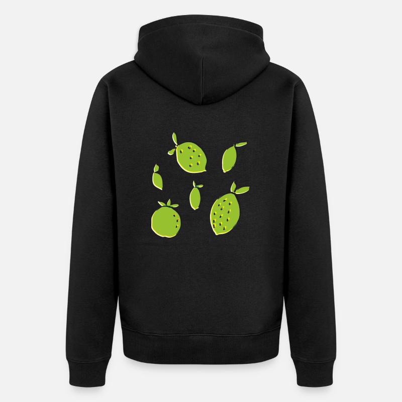citron orange citron vert - Veste à capuche bio Premium Unisexe - noir