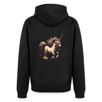 Tauchendes Einhorn Schwimmendes Einhorn - Unisex Premium Bio Zip Hoodie - Schwarz - Hinten - Nico (187cm)