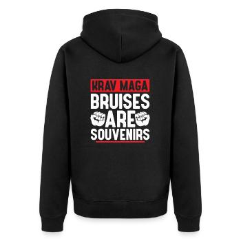Krav Maga Bruises Are Souvenirs Training Martial A - Unisex Premium Organic Zip Hoodie - black - Back - Nico (187cm)