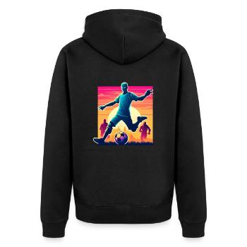 Joueur de football cool 2024 - Veste à capuche bio Premium Unisexe - noir - Dos - Nico (187cm)