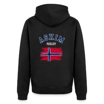 Askim Norvège - Veste à capuche bio Premium Unisexe - noir - Dos - Nico (187cm)